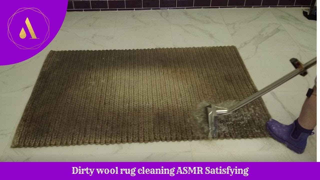 Dirty wool rug cleaning ASMR Satisfying