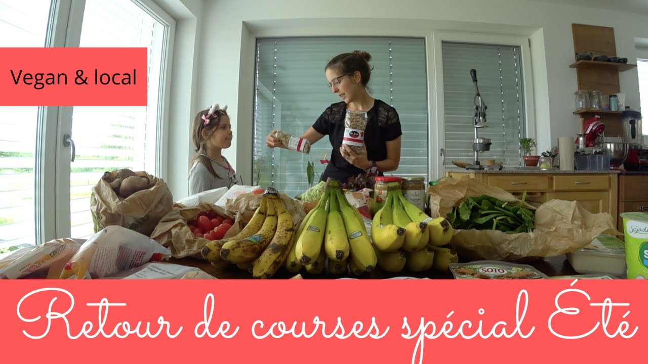 Retour de courses d'une famille vegan spécial Été | Bio & local 🛒🍅☀️