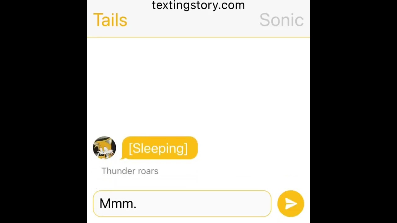 Sonic comforts Tails during a thunderstorm