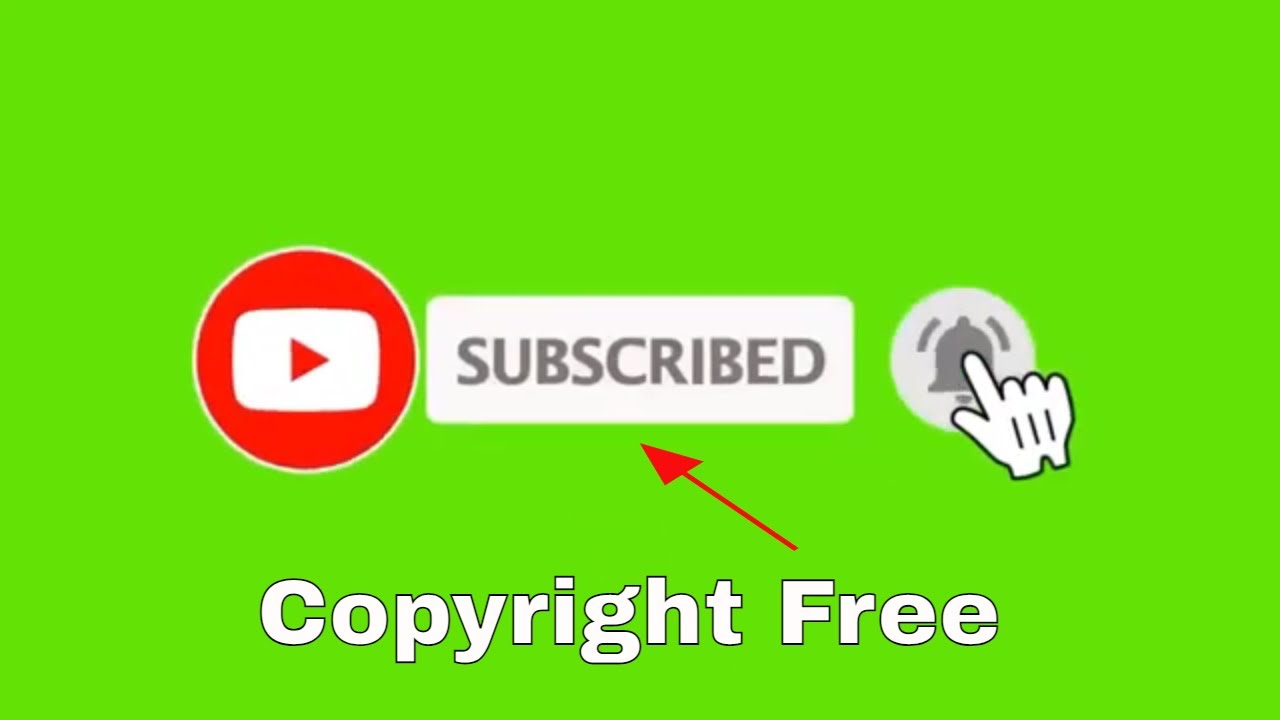 YouTube Animated Green Screen Subscribe Button & Bell Icon Sound - Copyright Free