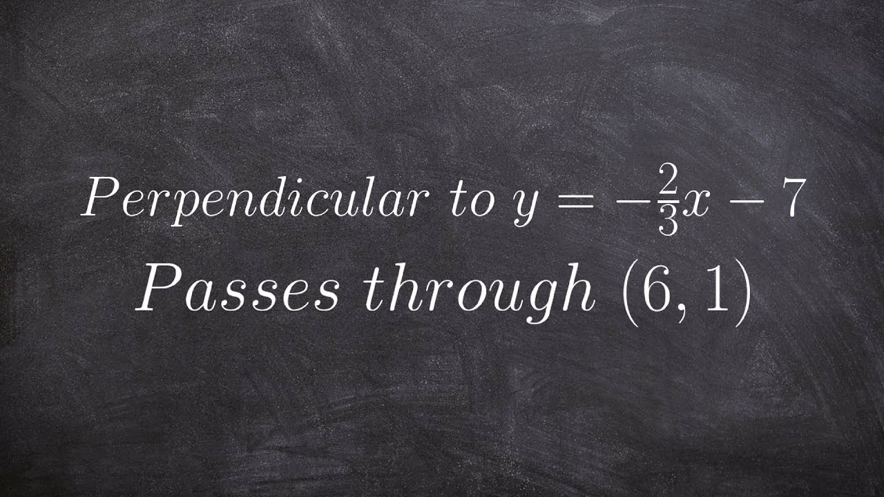 Writing the equation of a line perpendicular to another through a given point