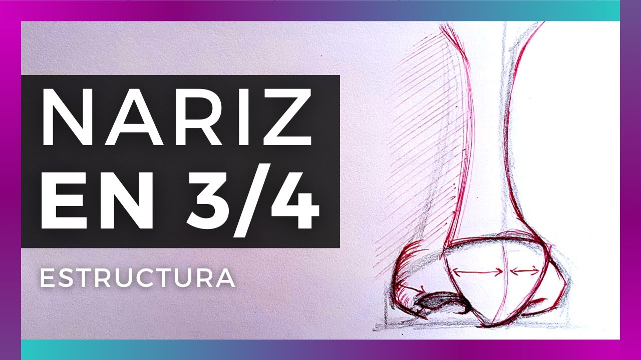👃🏻Cómo DIBUJAR una NARIZ en TRES CUARTOS | Estructura del Dibujo👃🏻