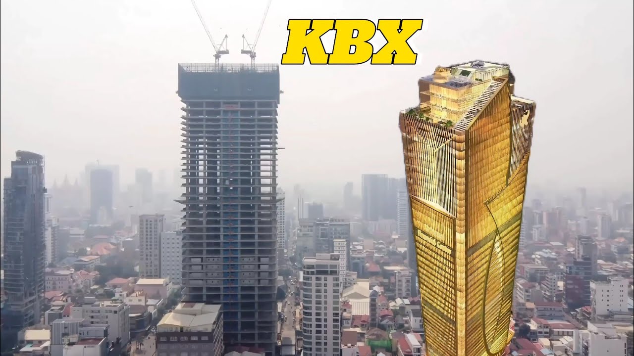 PHNOM PENH'S NEW ICONIC LANDMARK: The 250-Meter KBX Universal Financial Tower!4K Construction Tour