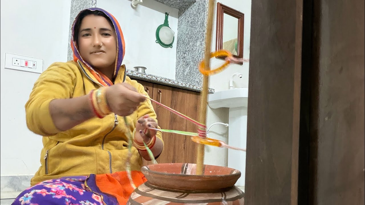 पहली बार किया बीलोना अगर इतने दिन करती तो घी हो जाता बहुत सारा इकट्ठा / poonam marwadi vlogs