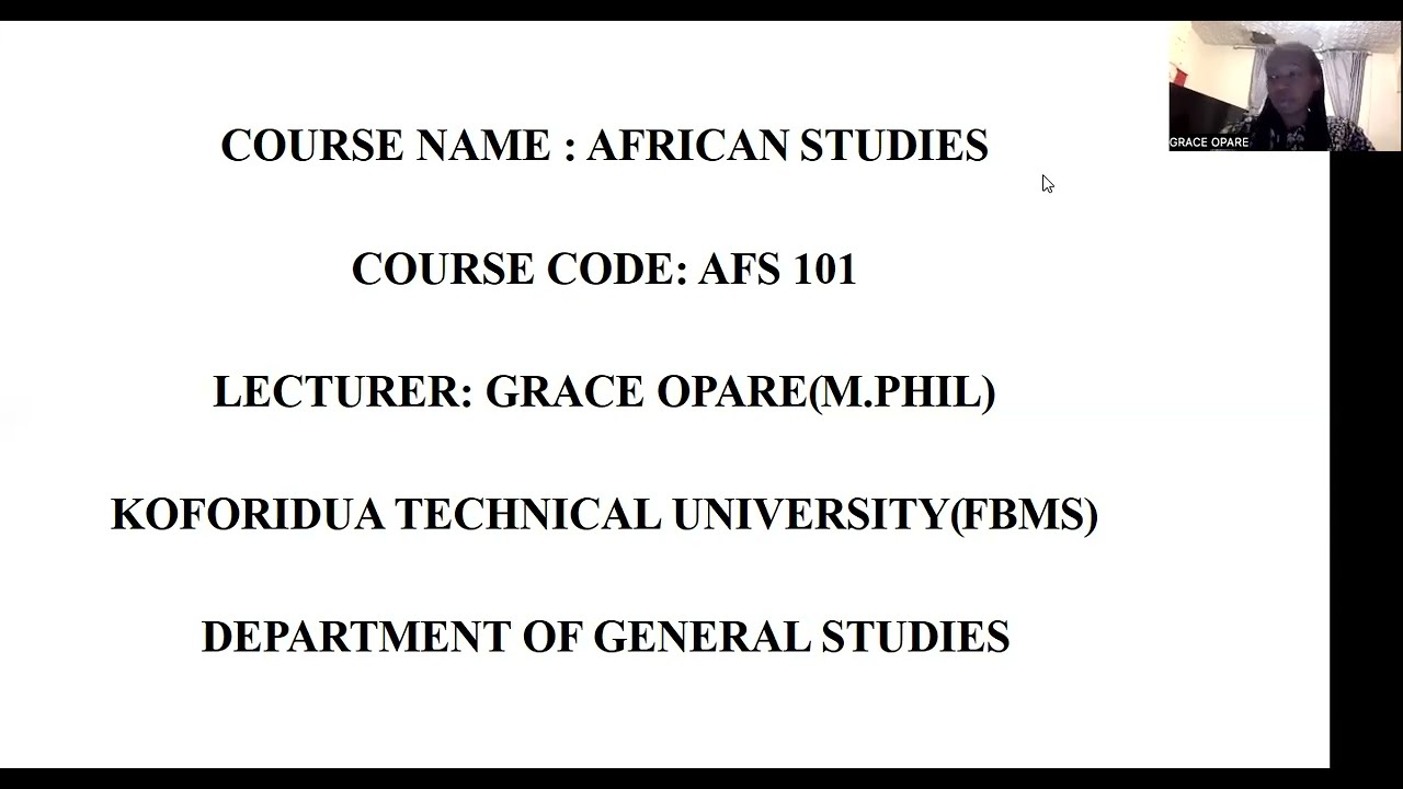 LECTURE FOR WEEK 5 || SLAVE TRADE IN AFRICA || AFRICAN STUDIES 101 || GRACE OPARE