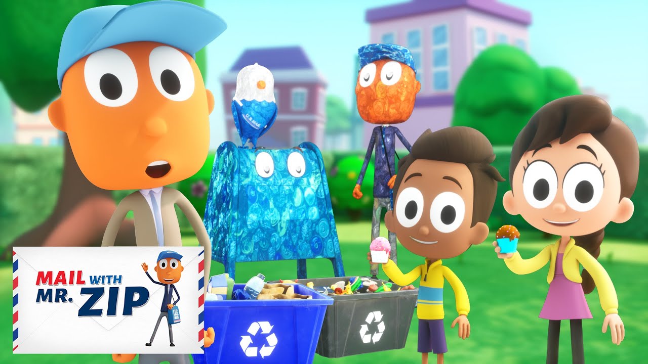Learning to Recycle with Friends! | 1+ HOUR of Mail with Mr.ZIP | Fun Videos for Kids & Families
