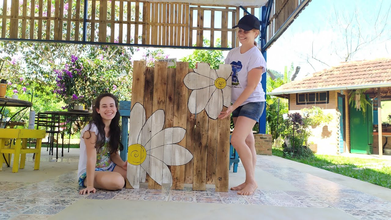 DIY Painel de palete, artesanal 100% feito a mão / Quadro de paletes
