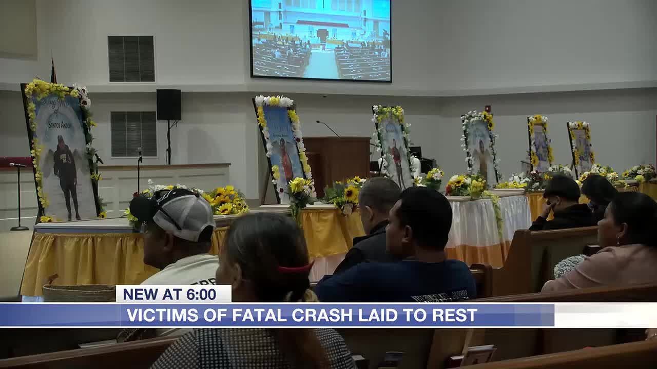Family gets support from near and far as six family members laid to rest