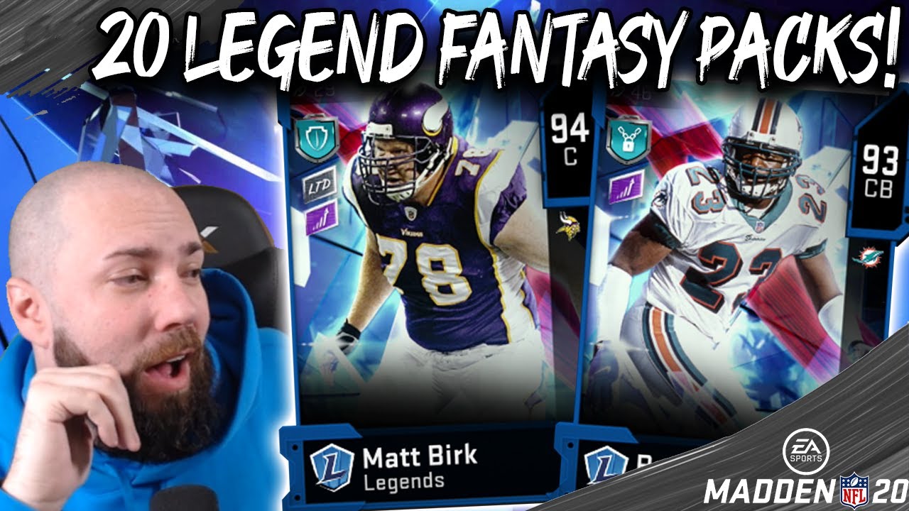 20 LEGEND FANTASY PACKS! HOW MANY FULL LEGENDS DID WE PULL? [MADDEN 20 ULTIMATE TEAM]
