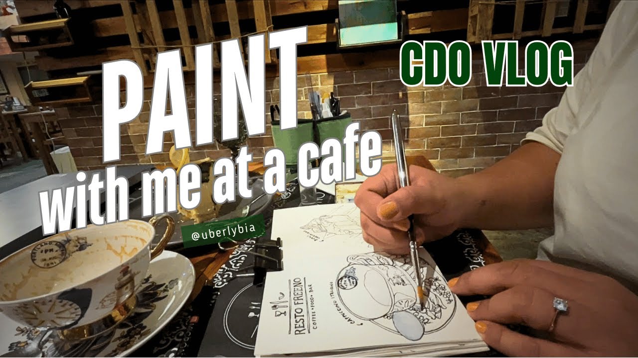 [1/3] Paint with me at a cafe - Cafe Journal - Urban sketch CDO Vlog