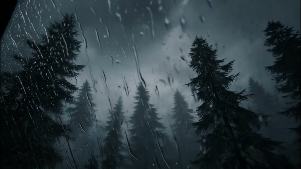 💨 Stormy Night in the Woods (No Ads) — Rain on Window | ASMR Rain Sounds for Sleep & Relax