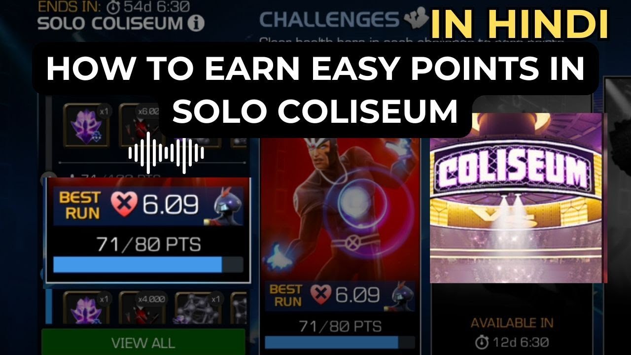 How to earn points in Solo Coliseum with small rosters in MCOC || January 2026 Update New