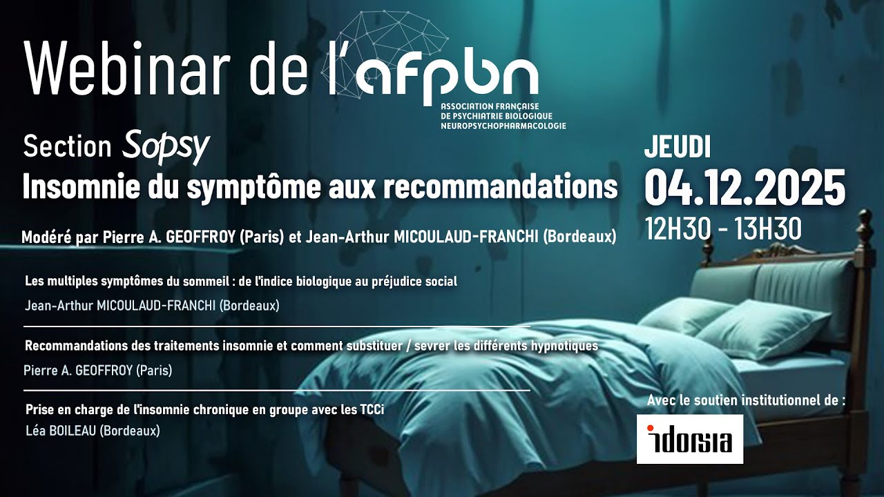 REPLAY de la section SoPsy insomnie du symptôme aux recommandations