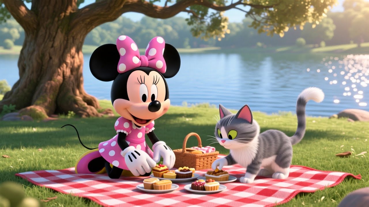 Minnie Mouse Picnic Fun with Mittens 🧺🐱 | Cute Kitty Adventure Story for Kids | Fun Cartoon Picnic 🌸