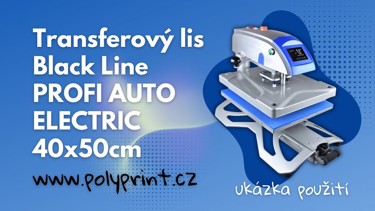 Elektrický transferový lis Black Line PROFI AUTO ELECTRIC 40x50cm / www.polyprint.cz
