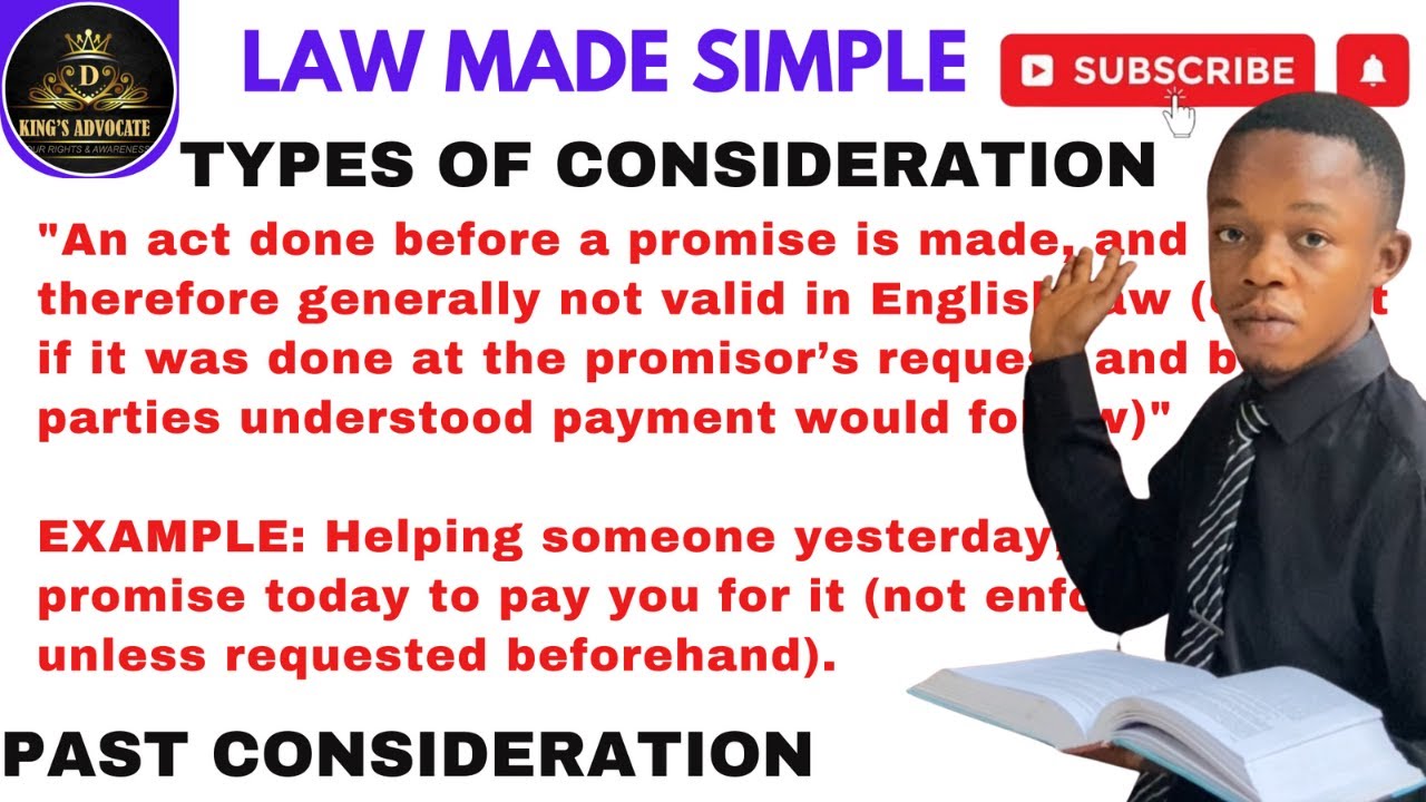 Contract law‼️:Types of Consideration in Contract Law Explained with Cases‼️