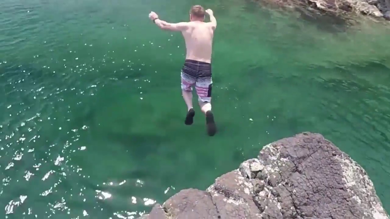 Cliff Diving at Black Rocks in Marquette, Michigan