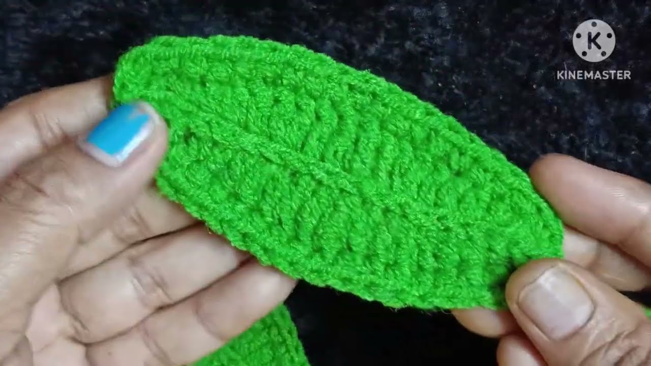 क्रोशिया से पत्ते बनाना सिखें ऊन से आम का पत्ता कैसे बनाऐ /crochet leaf quick and fast for beginner😲