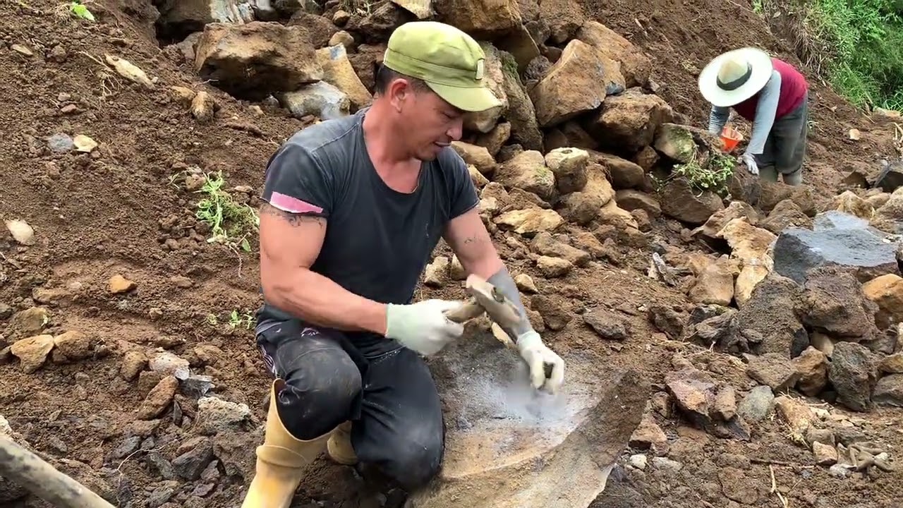 Large stones are mined to be leveled to make more fertile agricultural land