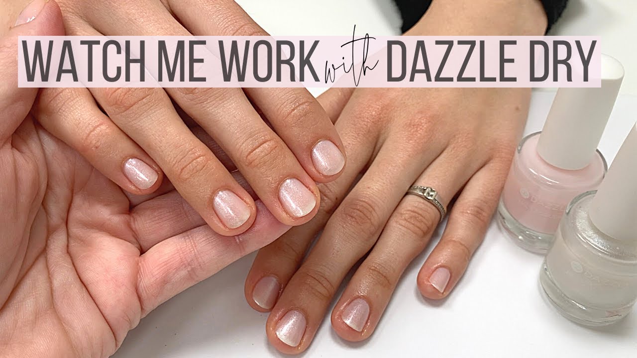 Gentle Salon Manicure with Dazzle Dry 'Prima Ballerina' & 'Purity' [WATCH ME WORK]