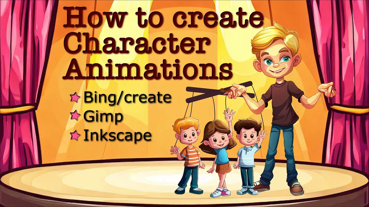 How to Create Character Animations with Bing AI /image/create + Gimp + Inkscape for free