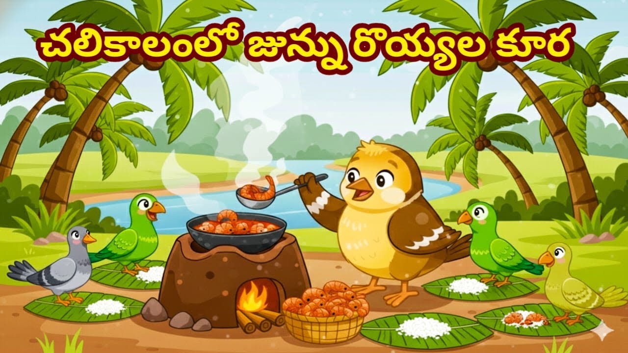చలి లో జున్ను రొయ్యల కూర  Telugu Moral Stories | Telugu kathalu |Junnu cartoon stories in Telugu
