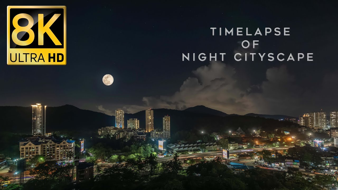 Timelapse Of Night Cityscape | Thane Ghodbunder Road | moonlight | 4K | Timelapse 