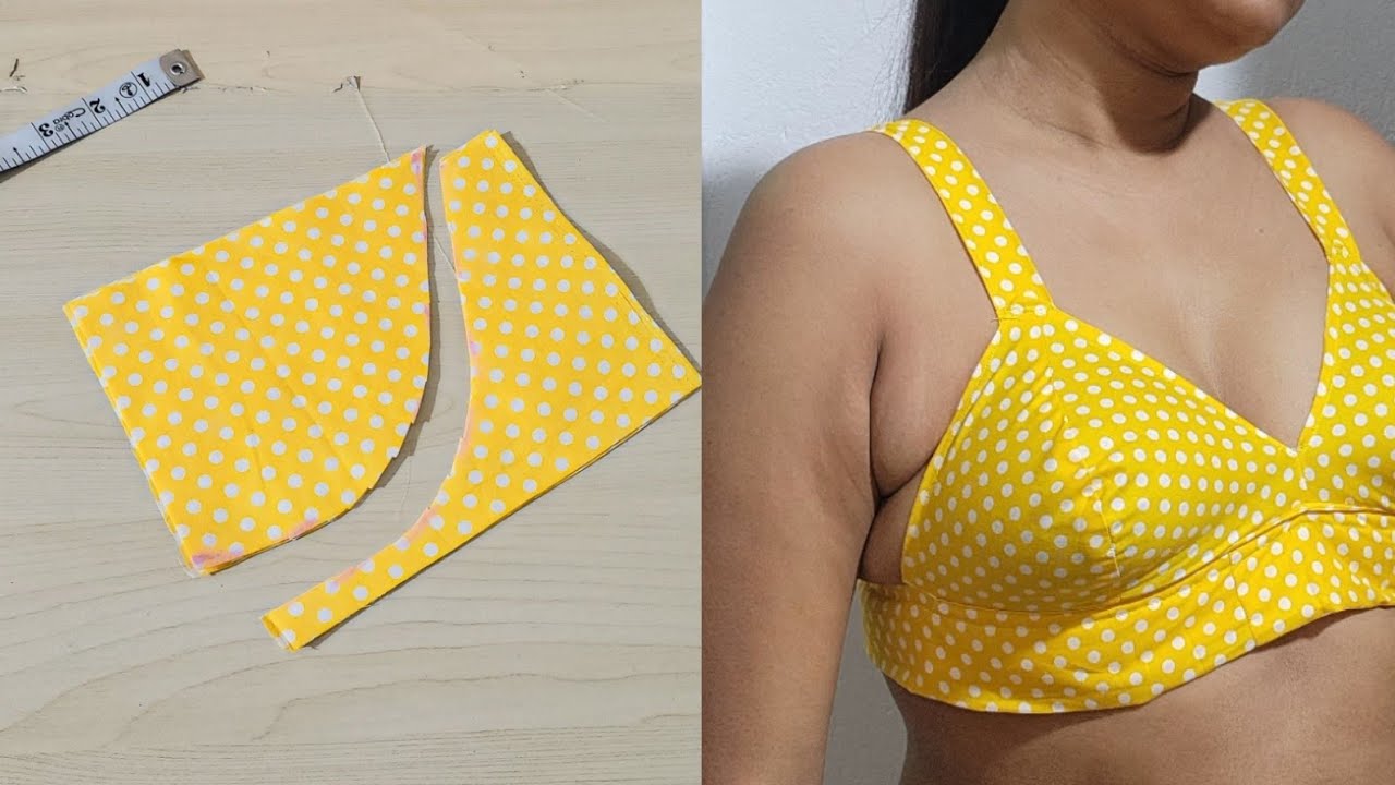 Non Elastic 36 Size Cotton Bra Cutting and Stitching