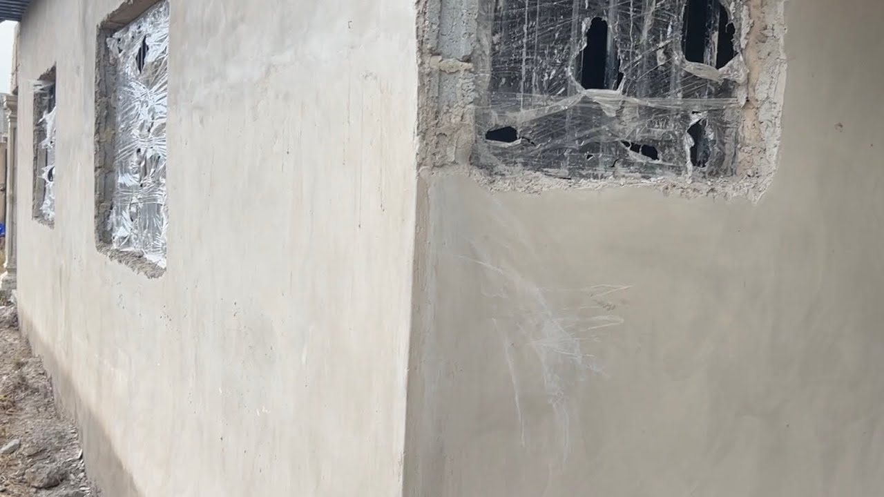 Строительство в Гане, эпизод 32, наружная штукатурка.