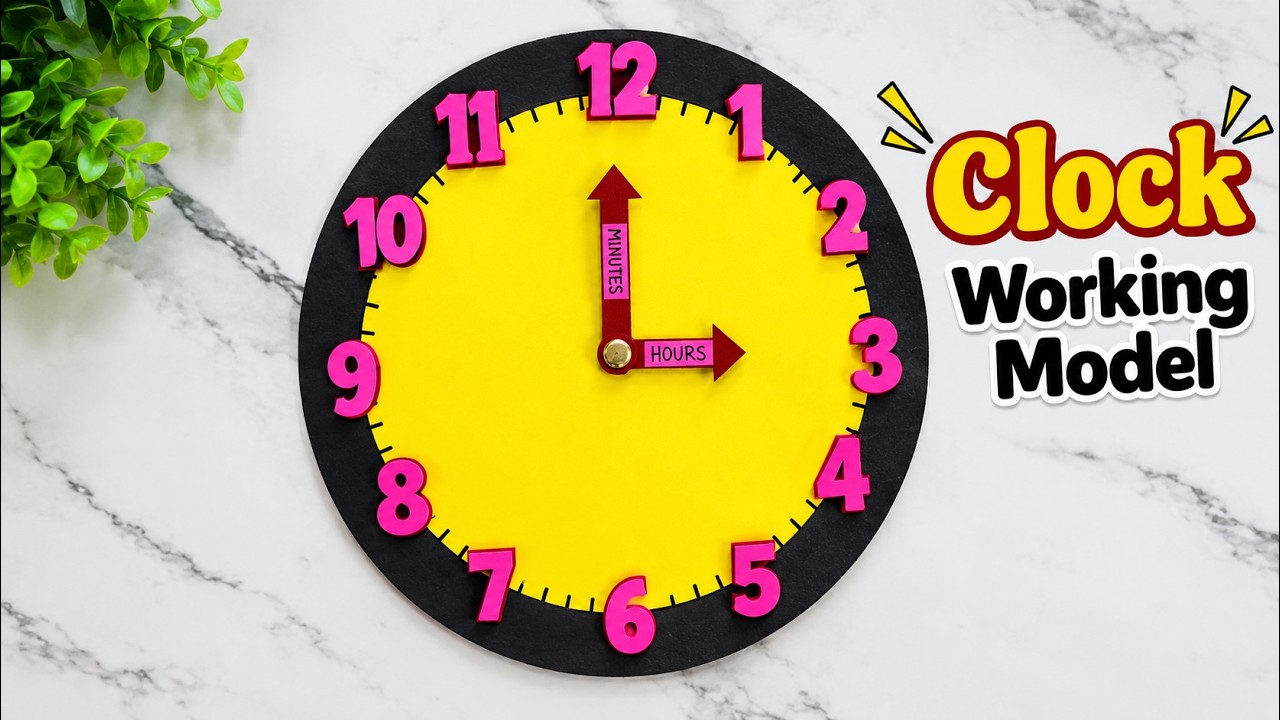 Clock working model school project | Mechanical clock model for students | DIY clock project model