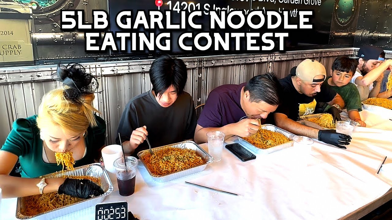 5LB GARLIC NOODLE EATING CONTEST at Submarine Crab in Diamond Bar, CA!! #RainaisCrazy