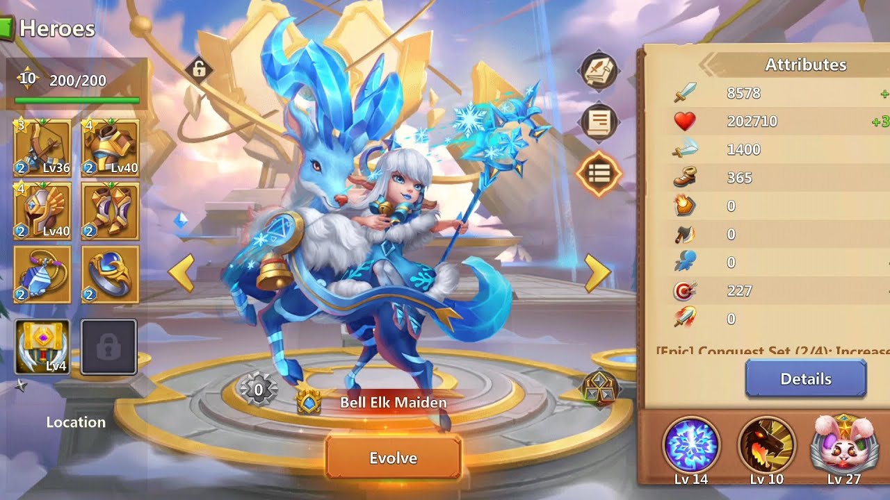 Castle Clash F2P - Upgrading My Bell Elk Maiden !!!