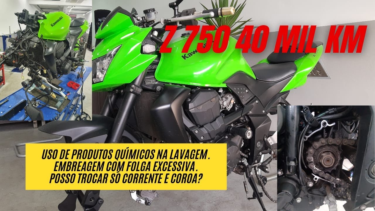Z 750 para revisão de 40 mil km. Posso trocar só corrente e coroa? 🙈 NÃO! E mais dicas importantes.