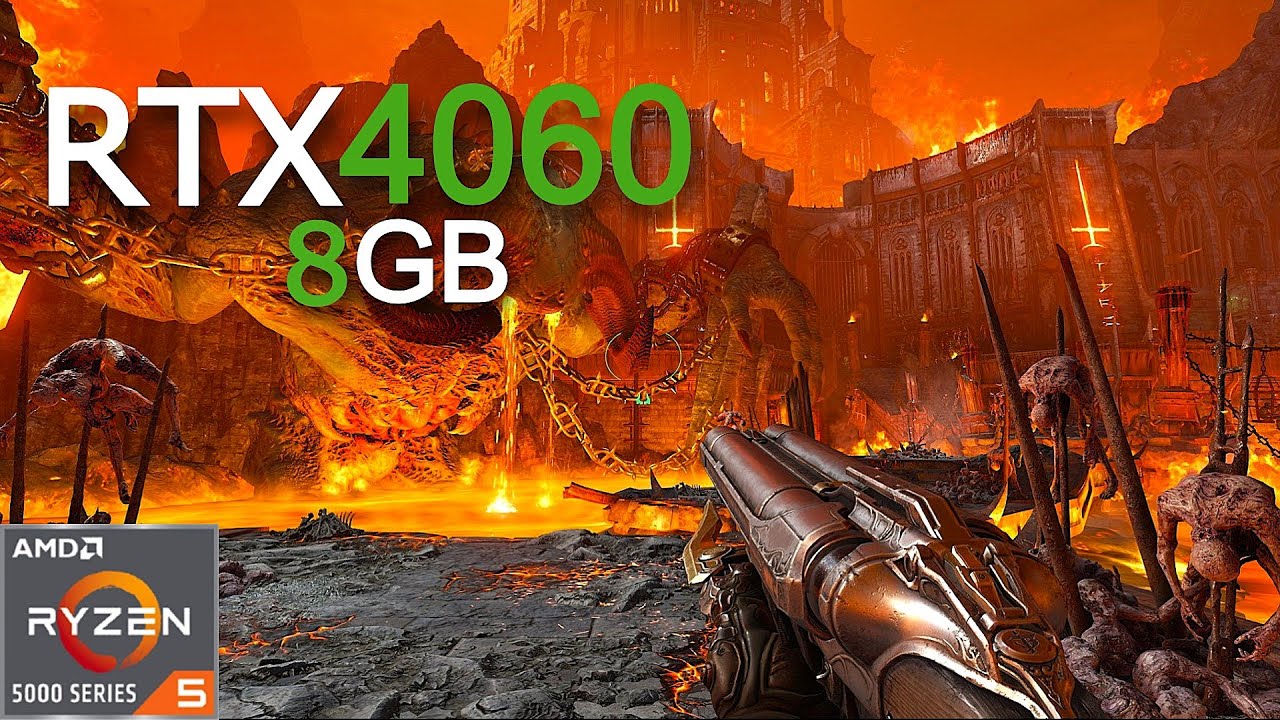 Doom Eternal | RTX 4060 8GB + Ryzen 5 5500 ( 1080p Ultra Nightmare Graphics Settings | DLSS ON )