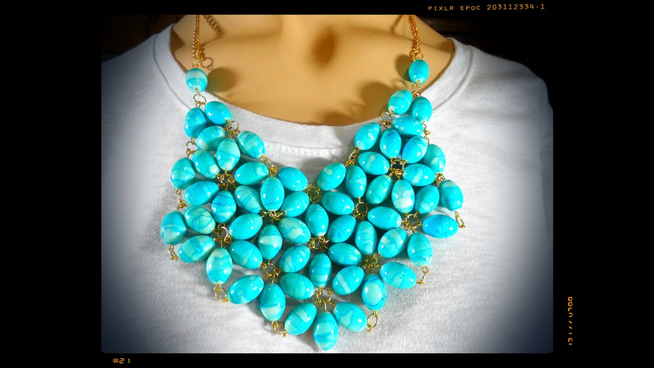 DIY  BIJUTERIA - MAXI COLAR TURQUESA
