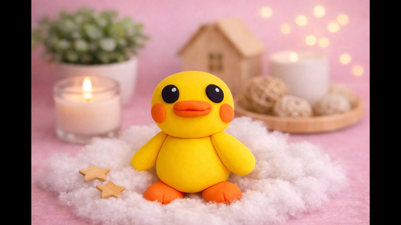 DIY Kawaii Clay Duck Keychain! 🐥✨ #Shorts #ClayA