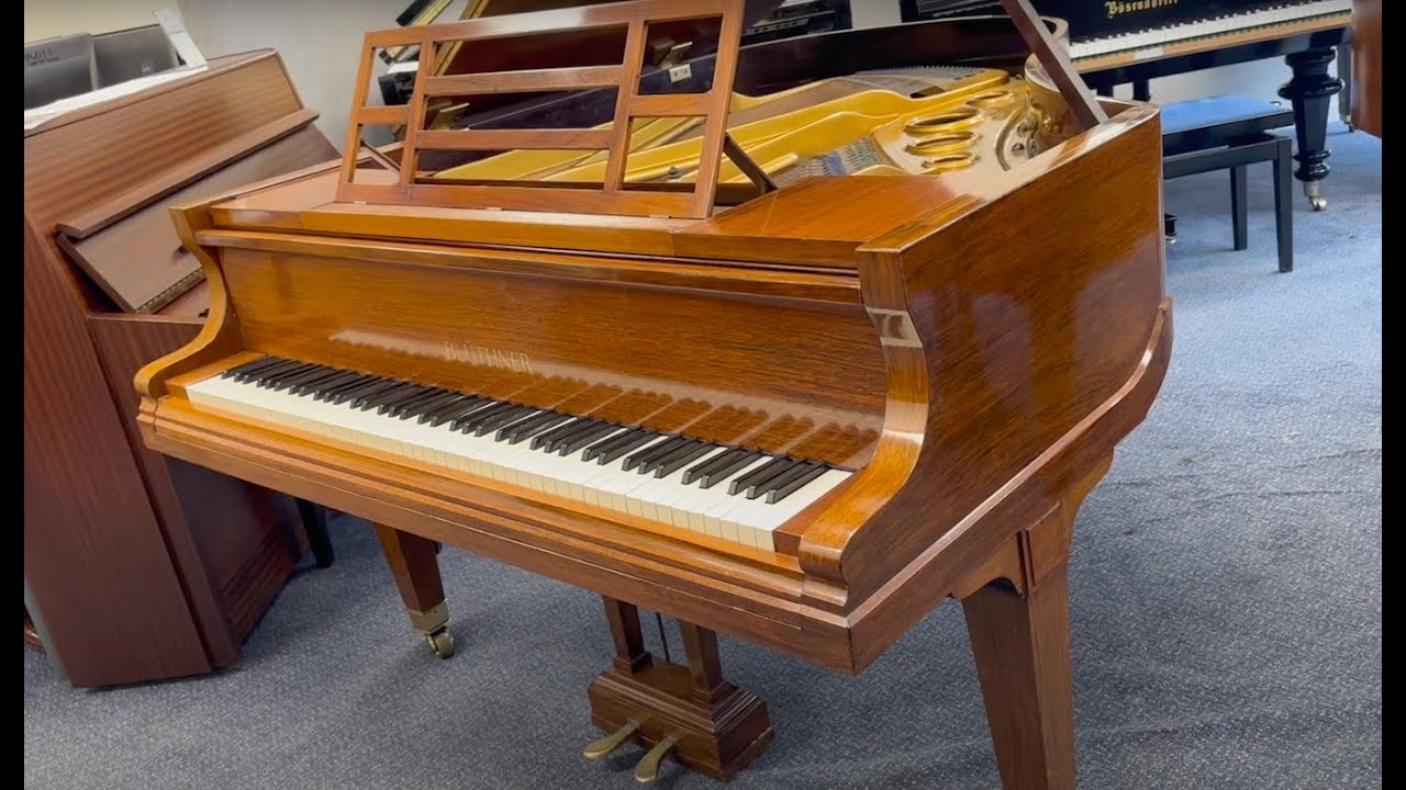 IN STOCK: Restored Short Bluthner grand V 5ft 9in rosewood. Cf. Yamaha 5ft and Bosendorfer 5ft 7in: