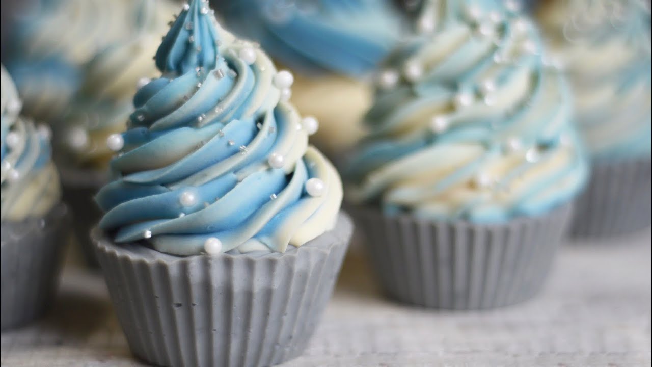 Making Alpine Frost Cold Process Soap Cupcakes