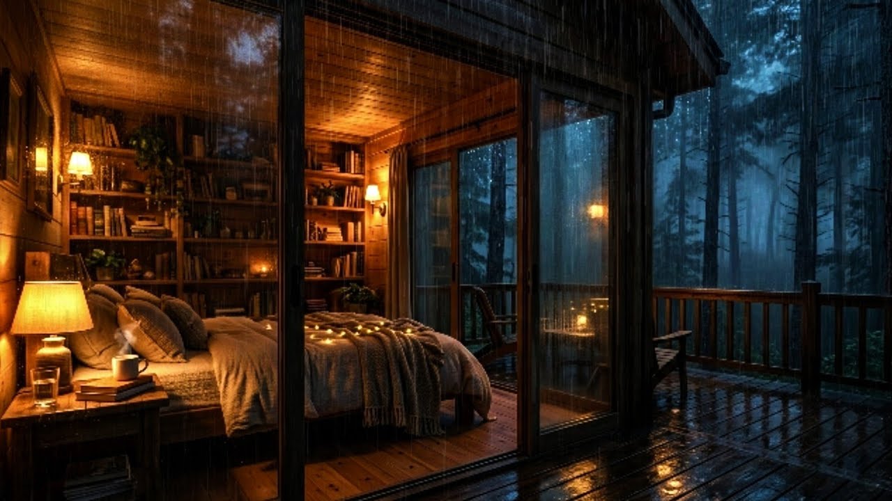 Forest Rain For a Quiet Night - Deep Sleep, Calm Mind and Strees Relief 
