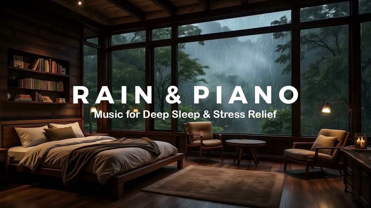 Stress Relief and Deep Sleep | Peaceful Piano + Rain Ambience | Calm Mind And Insomnia Relief