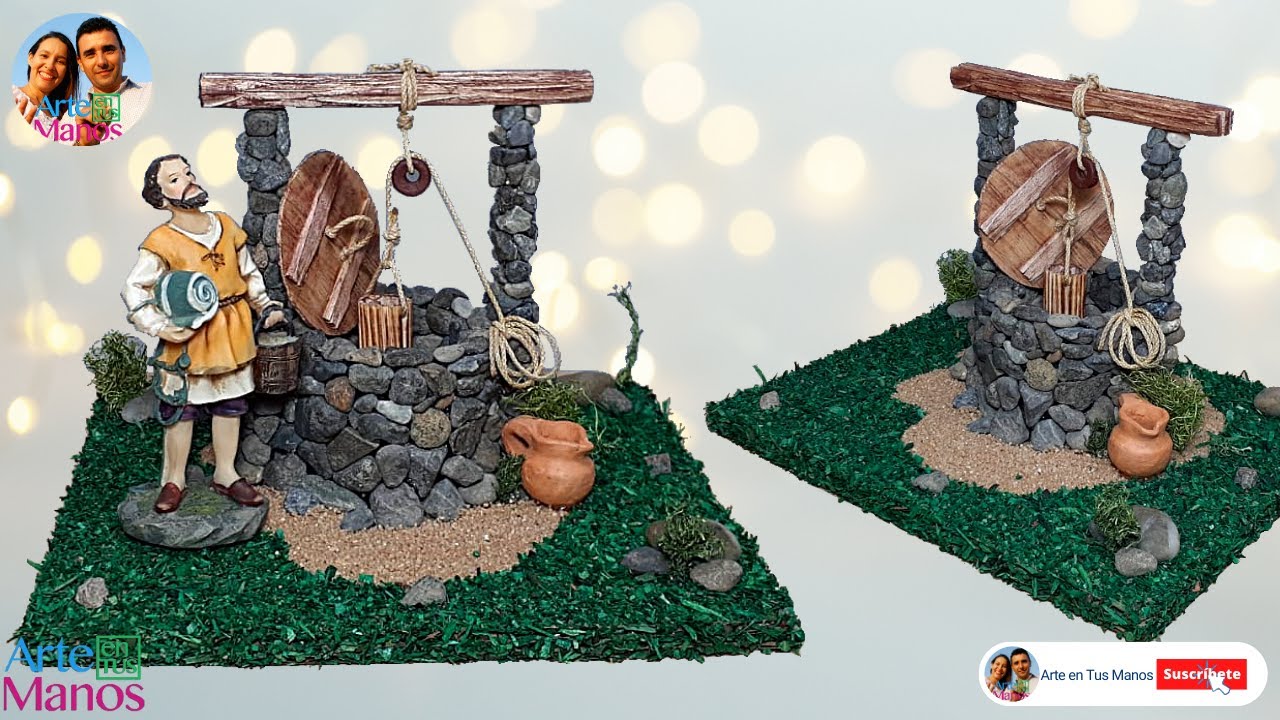 🔴Cómo Hacer POZOS MINIATURA Para Pesebres, Belenes y Maquetas, Tutorial con Arte en Tus Manos