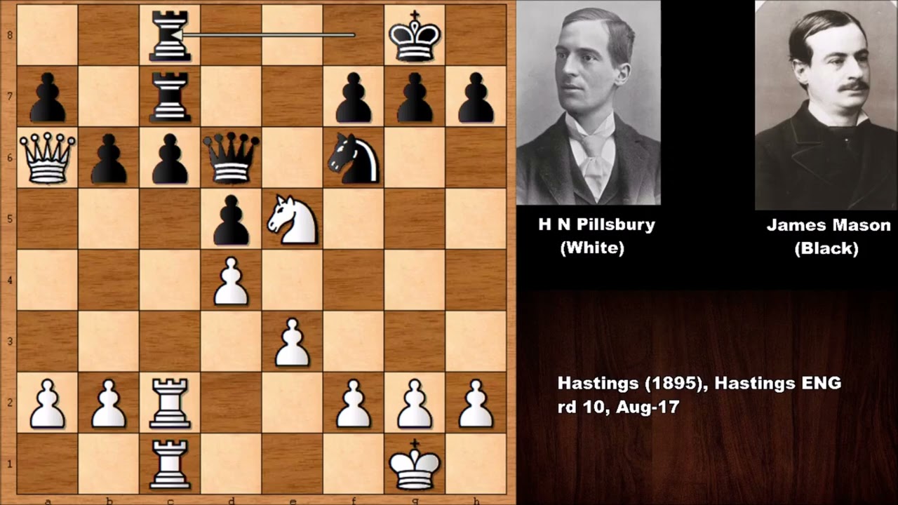 Harry Nelson Pillsbury vs James Mason - Hastings (1895)