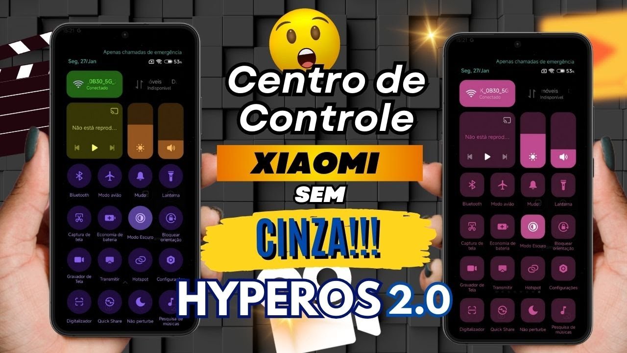 CENTRO DE CONTROLE SEM O CINZA HYPEROS 2!!! Como tirar o Cinza da BARRA DE STATUS do Seu Xiaomi
