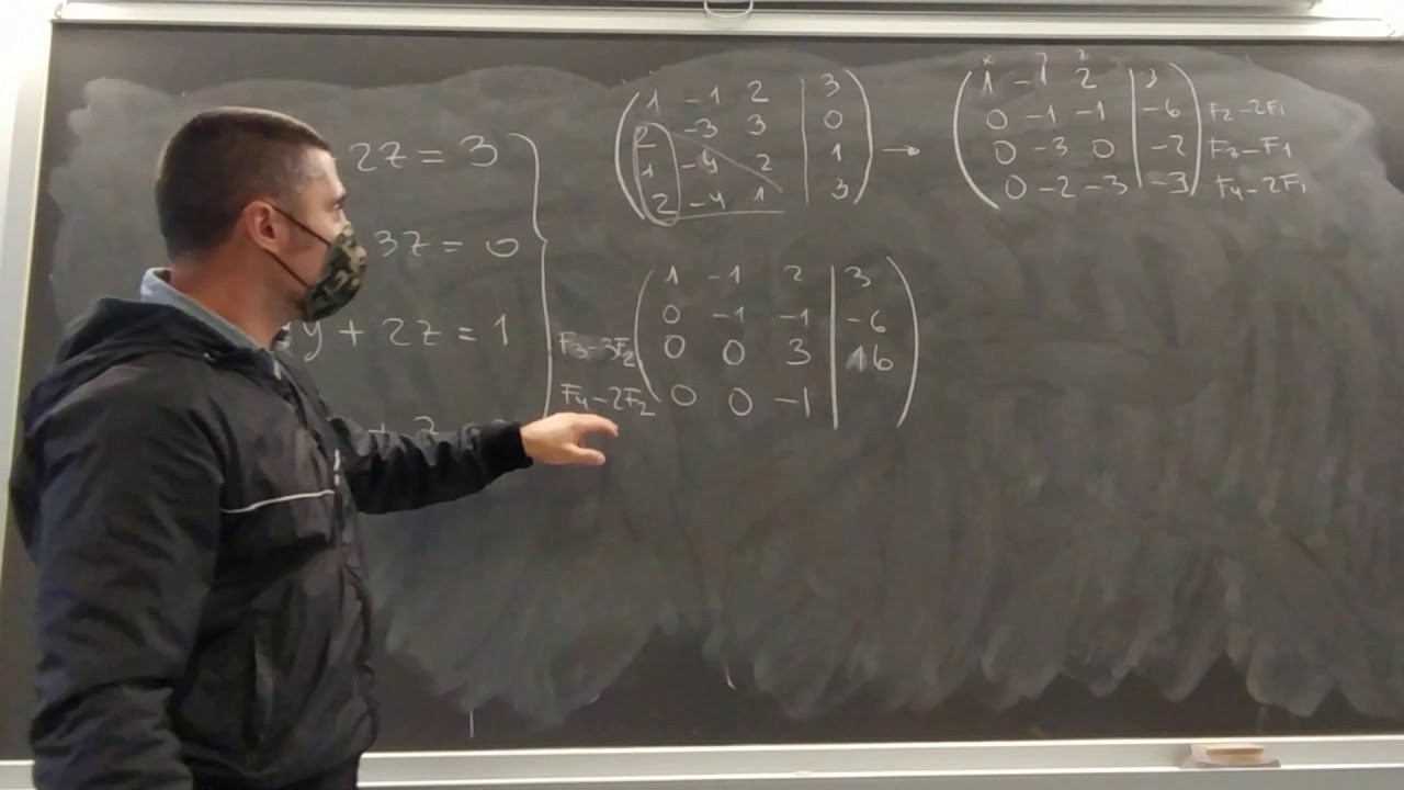 Sistemas de 4 ecuaciones con 3 incógnitas. Resolución por Gauss