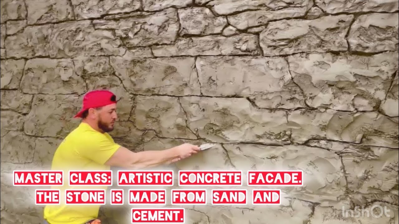 Masterclass: Facade using artistic concrete. The stone is made from sand and cement.