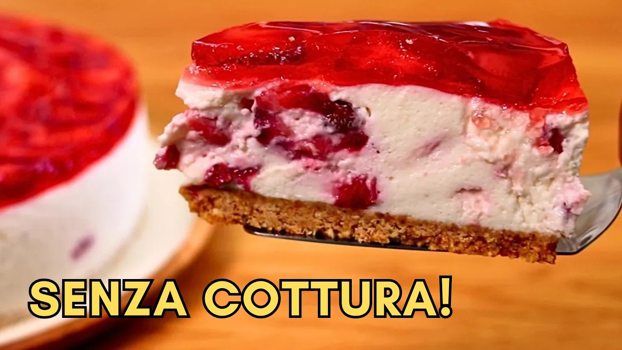 CHEESECAKE ALLE FRAGOLE Ricetta facile senza cottura