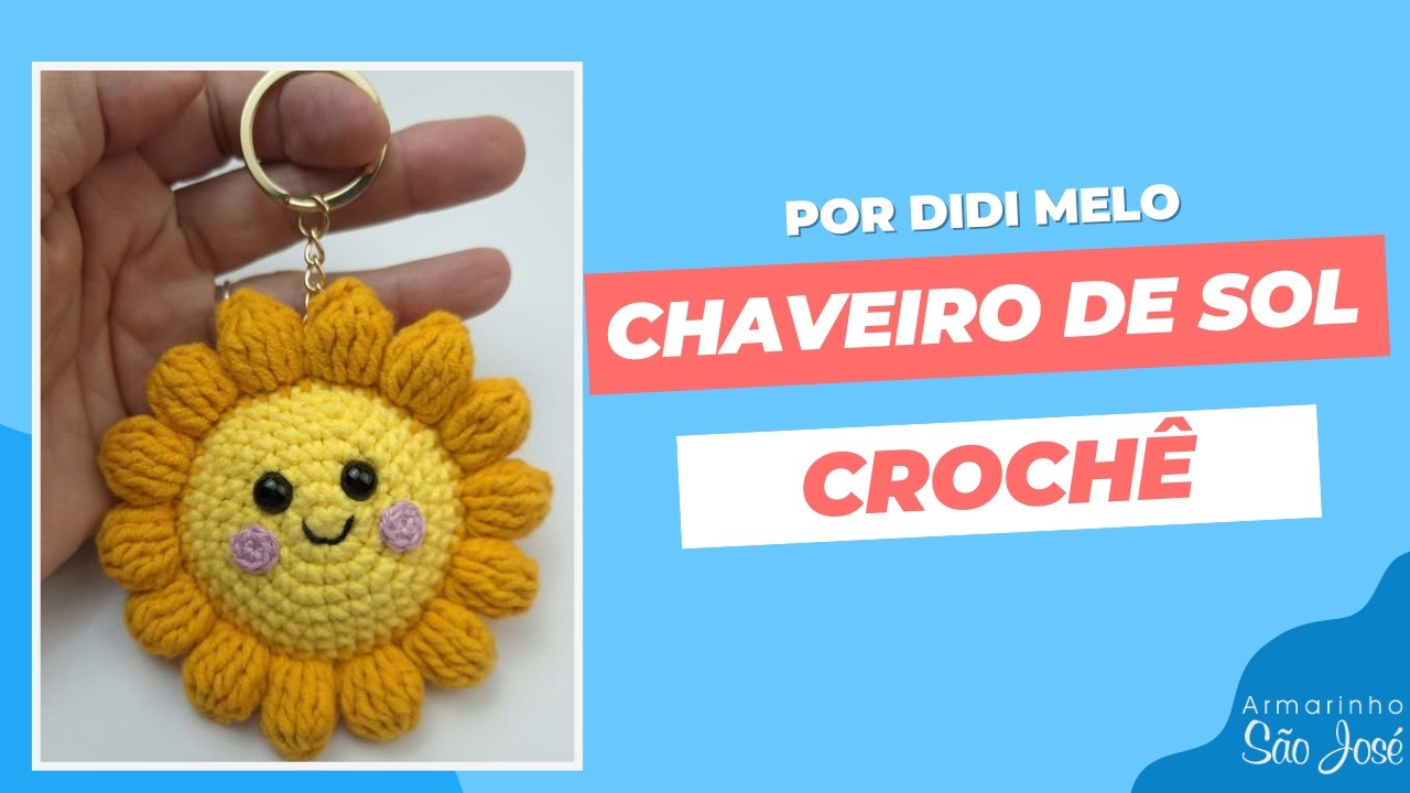 Como Fazer Chaveiro de Sol em Crochê