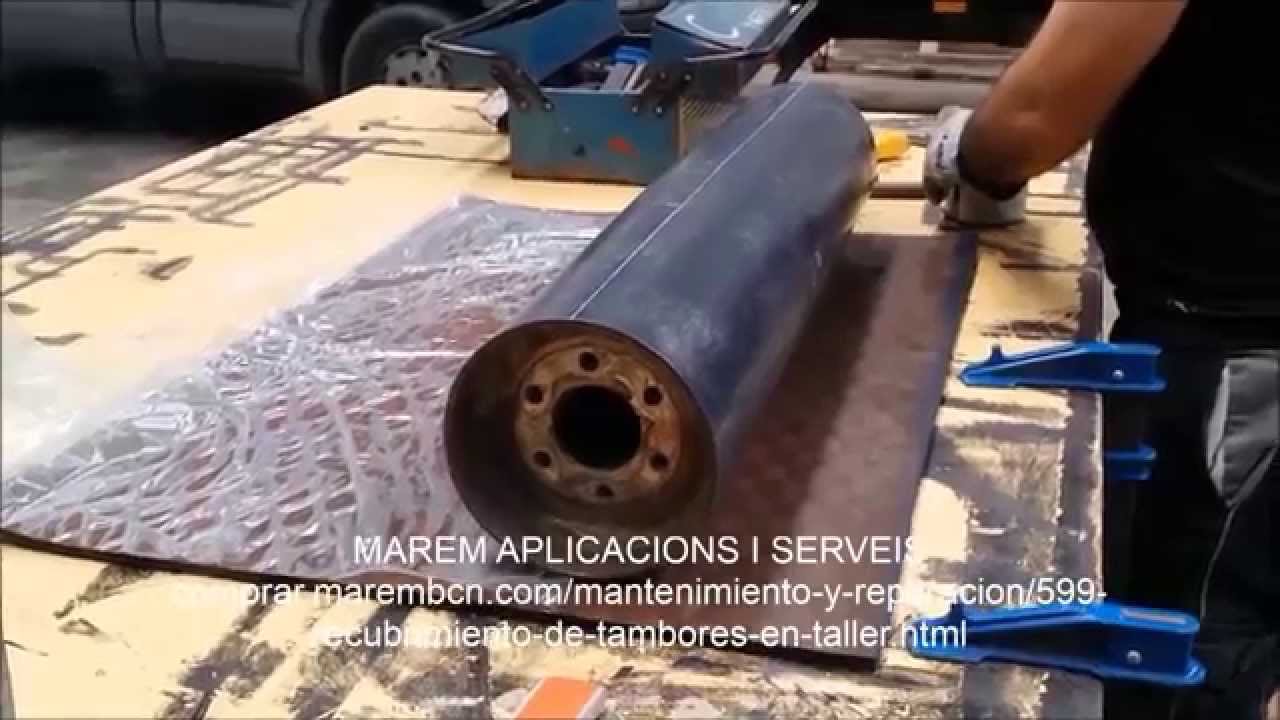 Sanear y recubrir tambores con goma rombo - Vulcanización en frío