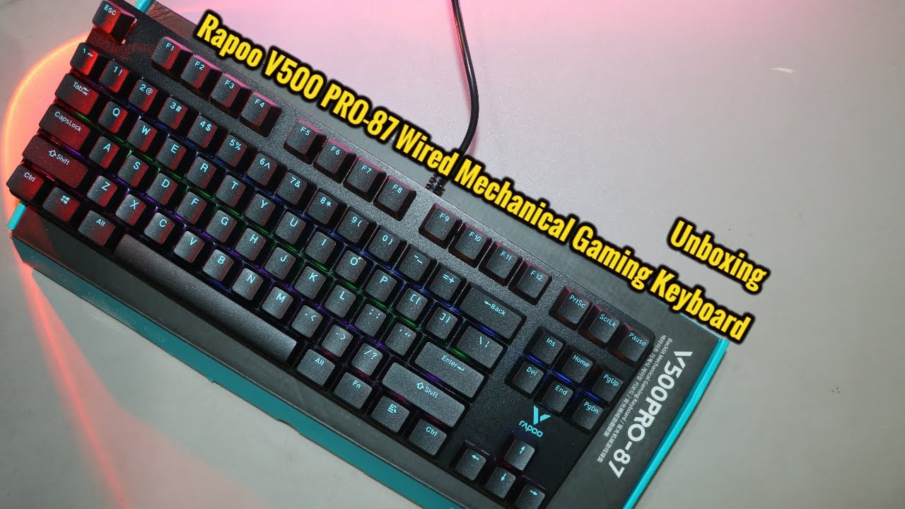 Rapoo V500 PRO 87 Wired Mechanical Gaming Keyboard Unboxing