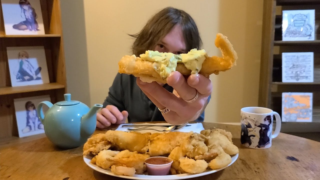 Fish and Chips Feast • Cod, Haddock, Halibut & Shrimp • MUKBANG
